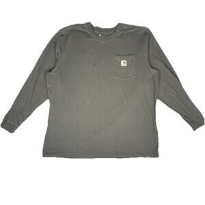 Carhartt T-Shirt Mens Dusty Olive Original Fit Long Sleeve Crew Neck Outdoor XL
